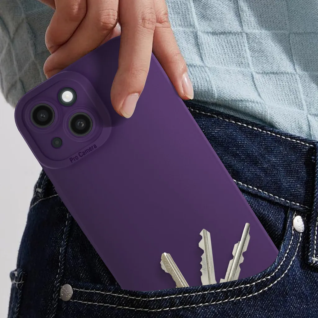 Custodia Avizar iPhone 15 Plus Professionale Silicone Viola Scuro - 3