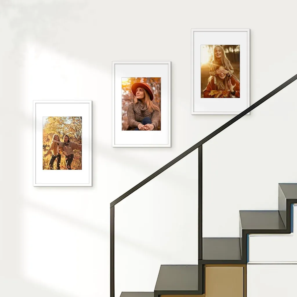 Cadre Photo Bois 40x60 cm Robuste et Léger pour Fixation Murale Facile