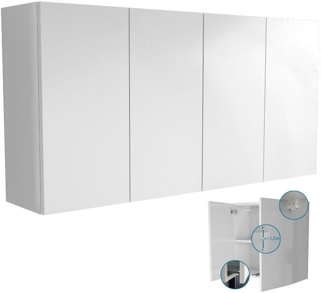 wisząca szafka łazienkowa 120x60 (2x60) biały mat + biały Zdjęcie produktu 