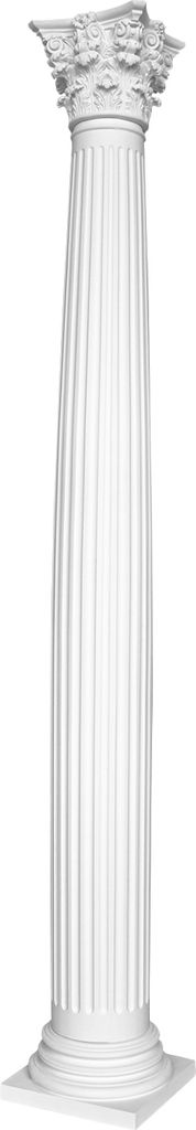 Säule | rund | kanneliert | vorgrundierte Oberfläche | stoßfest | Klassisch | Barock | Dekosäule | Stuck | weiß | Polyurethan| N3220F Set 2 | ...