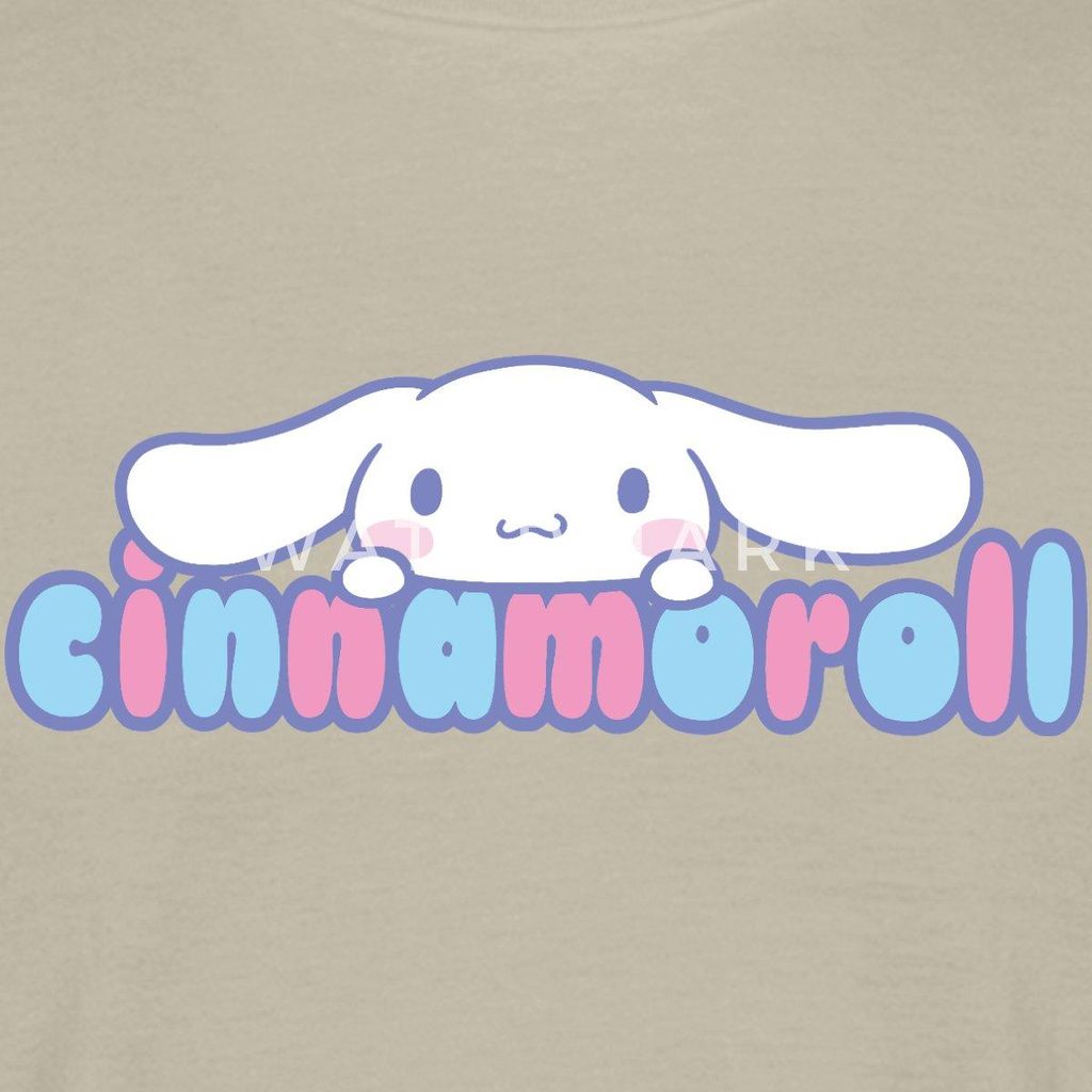 Spreadshirt Cinnamoroll Guckt Über Schriftzug Männer T-Shirt, XL, Sandbeige