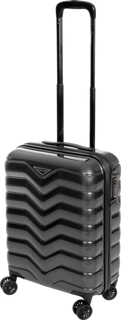 Handgepäck Hartschalentrolley Koffer V Grau Anthrazit 55 cm Cavalet - Bowatex