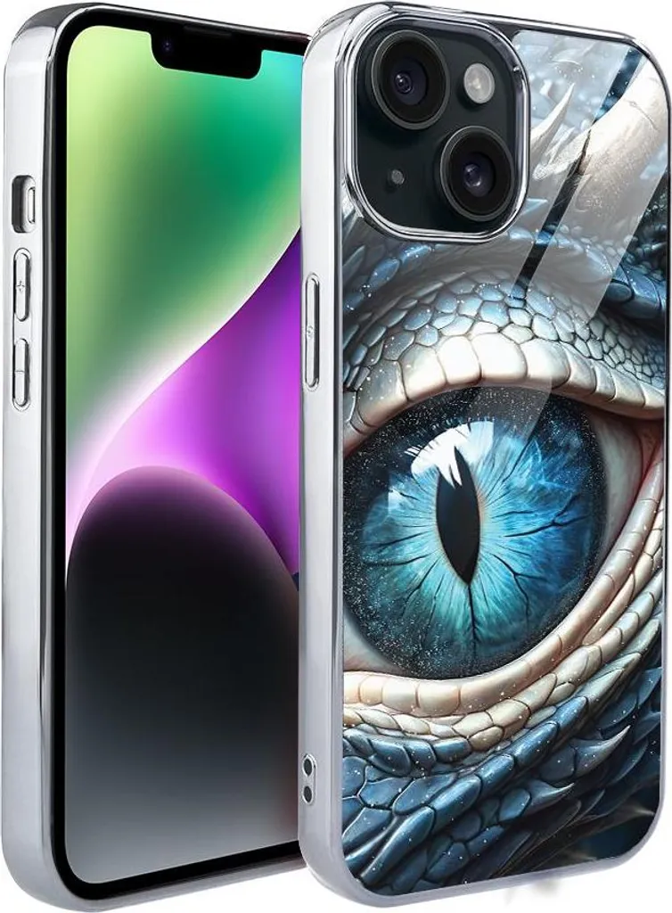 Custodia IBIZU Elite Glass iPhone 14 Occhio di Drago Argento - Compra Ora