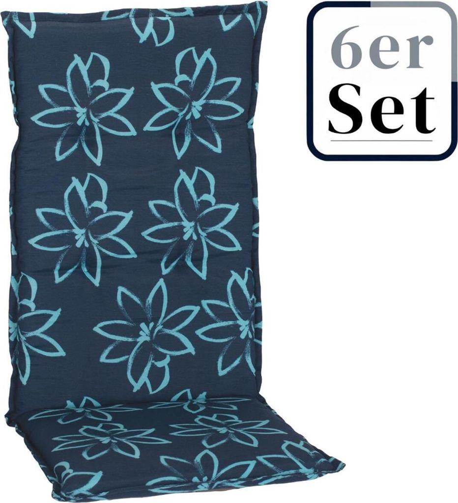 6er Set Hochlehner Auflage »Bunde«, Motiv - Blume, hellblau