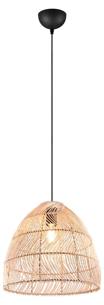 Lampada a sospensione, una luce, paralume in rattan Immagine del prodotto 