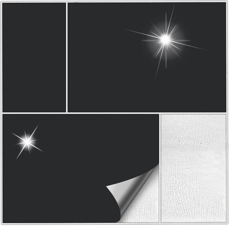 Kiwistar Fliesenaufkleber Schwarz Glänzend - 10 x 20 cm - 1 Stück - Klebefliesen Fliesenmuster Stickerfliesen Wandfliesen überkleben