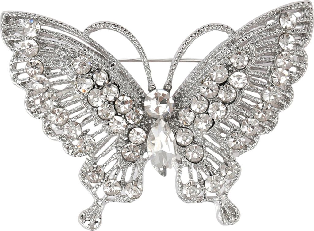 Damen-Brosche, Retro-Schmetterlingsform, Strass-Dekor, rutschfest, verschleißfest, Anzug, Mantel, Kragen, Hut, Schal, Dekoration, Kleidungsnadel, ...