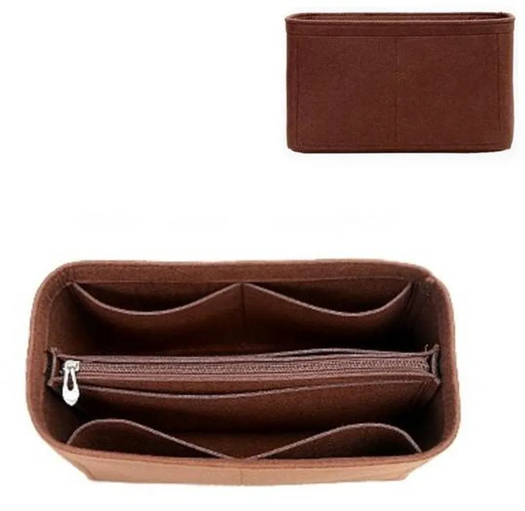 Petit organiseur de sac compact avec zip de sécurité et multi-poches