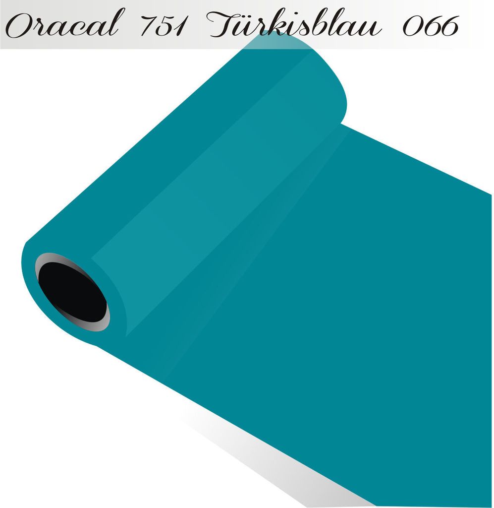 Oracal 751 - Orafol Folie 5m (Laufmeter) freie Farbwahl 118 glänzende Farben - glanz in 4 Größen, 126 cm Folienhöhe türkisblau - 066