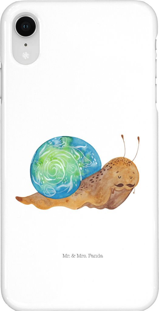 Mr. & Mrs. Panda Iphone XR Handyhülle Schnecke Sir - Weiß - Geschenk, Handy Case, Zeit nehmen, Lebenseinstellung, Premium Kunststoff, Weisheit, S...