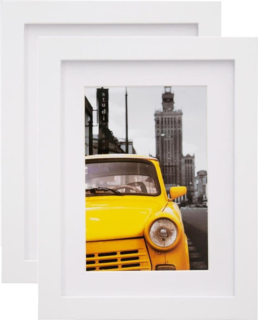 Weißer Fotorahmen 8 Zoll (15,2 x 20,3 cm), Wand- und Desktop-Fotorahmen mit Acryl, moderner MDF-Rahmen für Wohnzimmer-, Schlafzimmer- und Bürode...