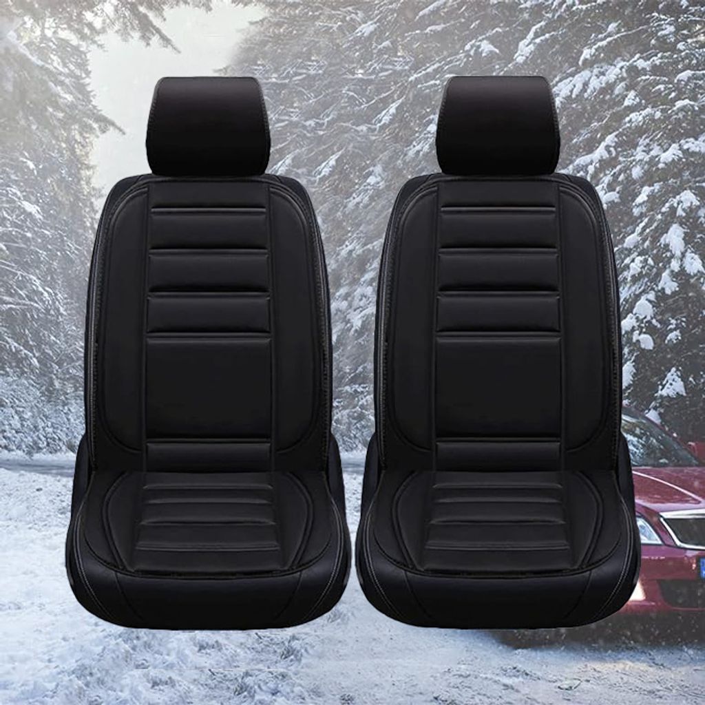 2er-Pack Autositz-Heizkissen – 50 x 48 cm, Autositzbezug mit Heizung, Sitzheizung, Schwarz