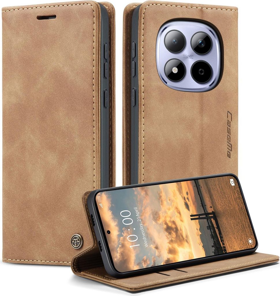 Xiaomi Redmi Note 15 Pro 5G Hülle - CaseMe 013 Klapphülle - Braun