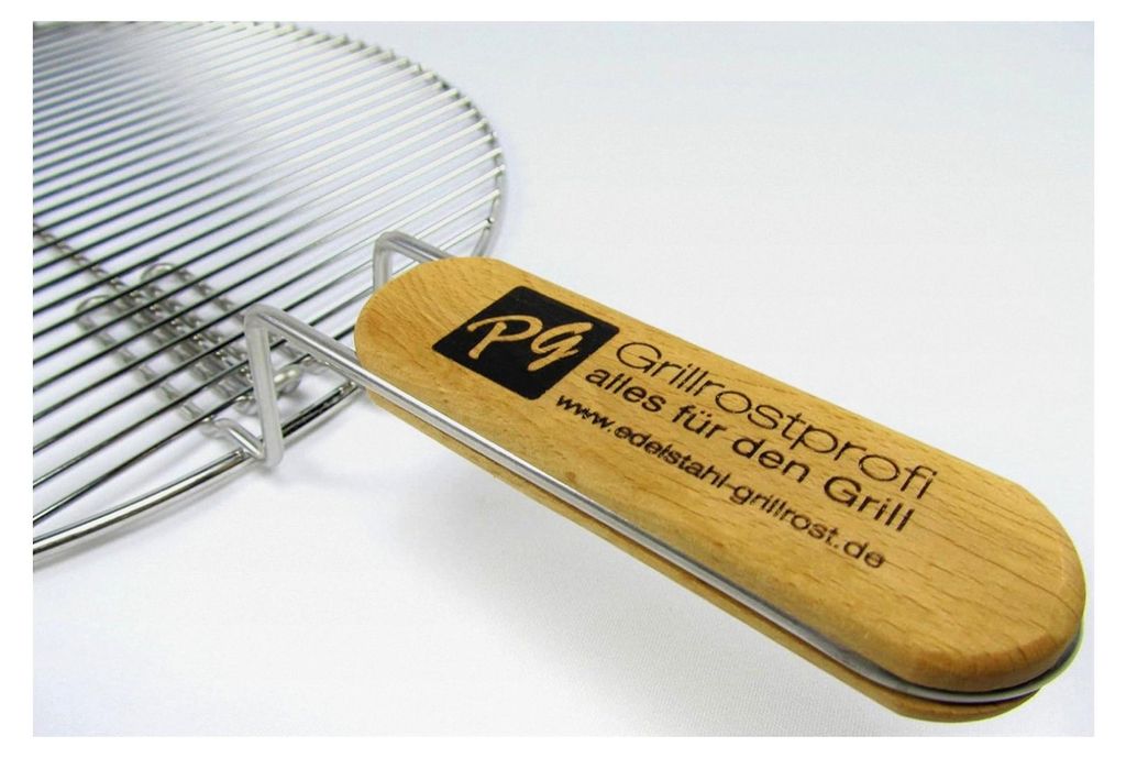 Runder Edelstahl-Grillrost mit einsteckbarem Handgriff für Kugelgrill 57 cm