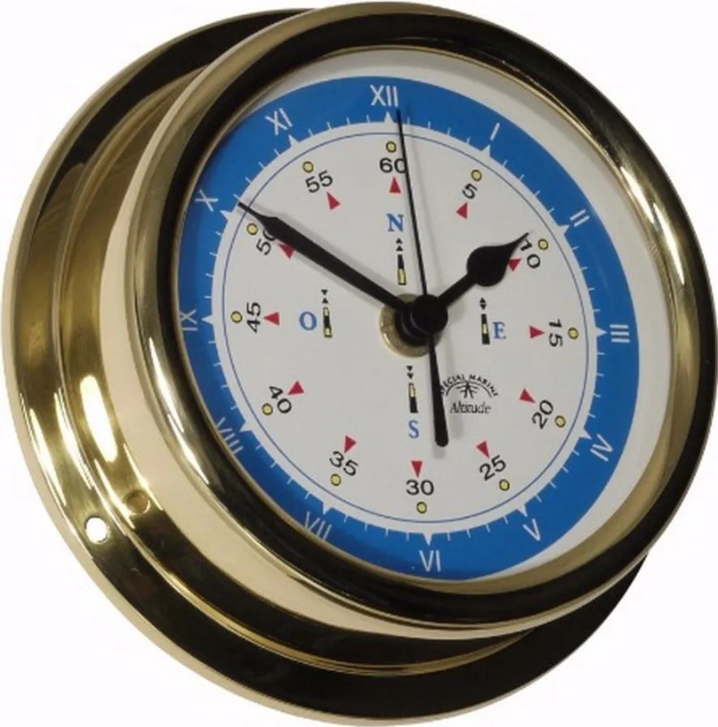 Horloge de bateau traditionnelle en laiton chromé Delite 866CA série C