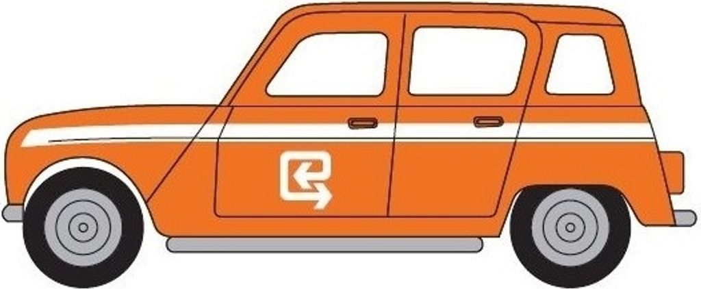 RENAULT R4 RTT orange, HER942287-002, Maßstab1/87, HERPA