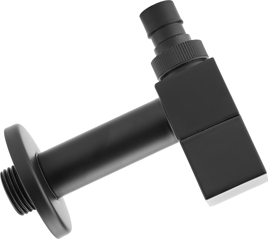 Schwarzer Messing-Waschmaschinenhahn für Wandmontage, Kaltwasserhahn für die Wäsche (G1/2-Gewinde)