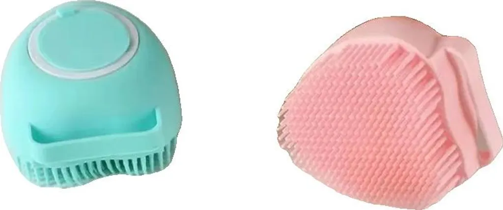 Brosse de corps en silicone jaune pour massage et douche relaxante