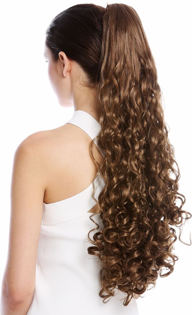 WIG ME UP Zopf Pferdeschwanz Lang Lockig Goldbraun N440-V-12