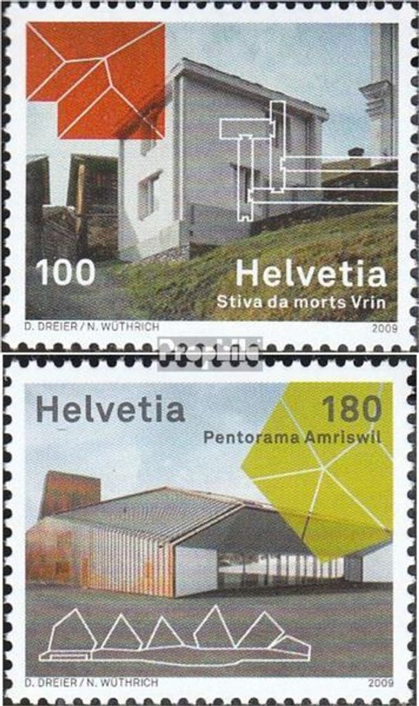 Briefmarken Schweiz 2009 Mi 2112-2113 (kompl.Ausg.) postfrisch Architektur