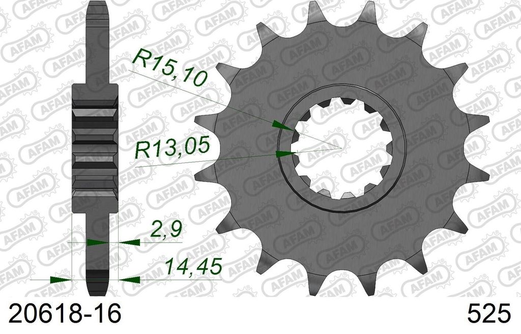 AFAM Standard Stahlritzel vorne 20618 - 525