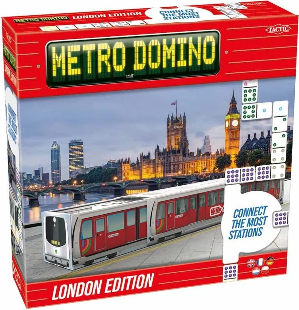 Dominos Metro London en Coffret Métal - Jeu de Voyage Design de 28 Pièces