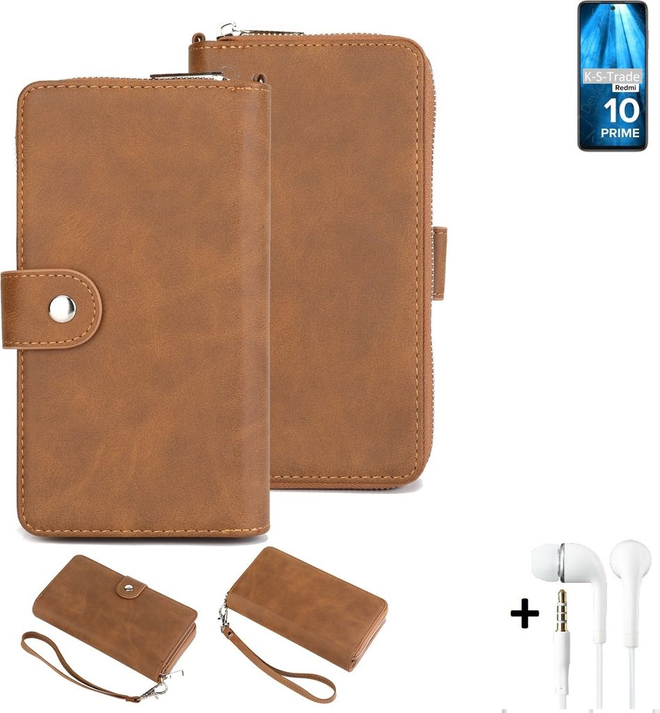 K-S-Trade 2in1 Handyhülle kompatibel mit Xiaomi Redmi 10 Prime + Kopfhörer Schutzhülle & Portemonnee Schutzhülle Tasche Handytasche Case Etui