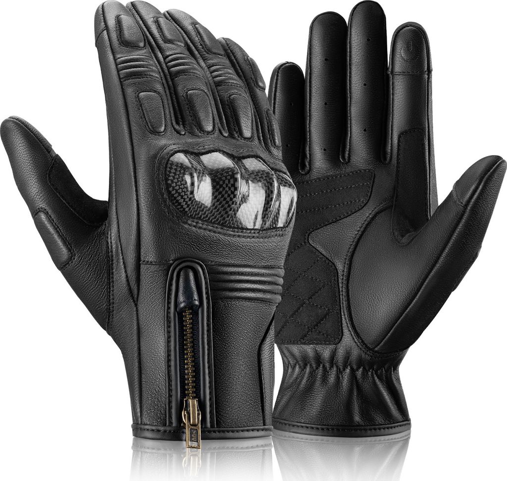ROCKBROS Gants de moto en cuir de chèvre femmes/hommes Image du produit 
