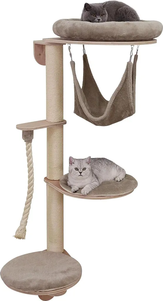Arbre à chat mural en sisal naturel Kerbl avec plateformes de repos