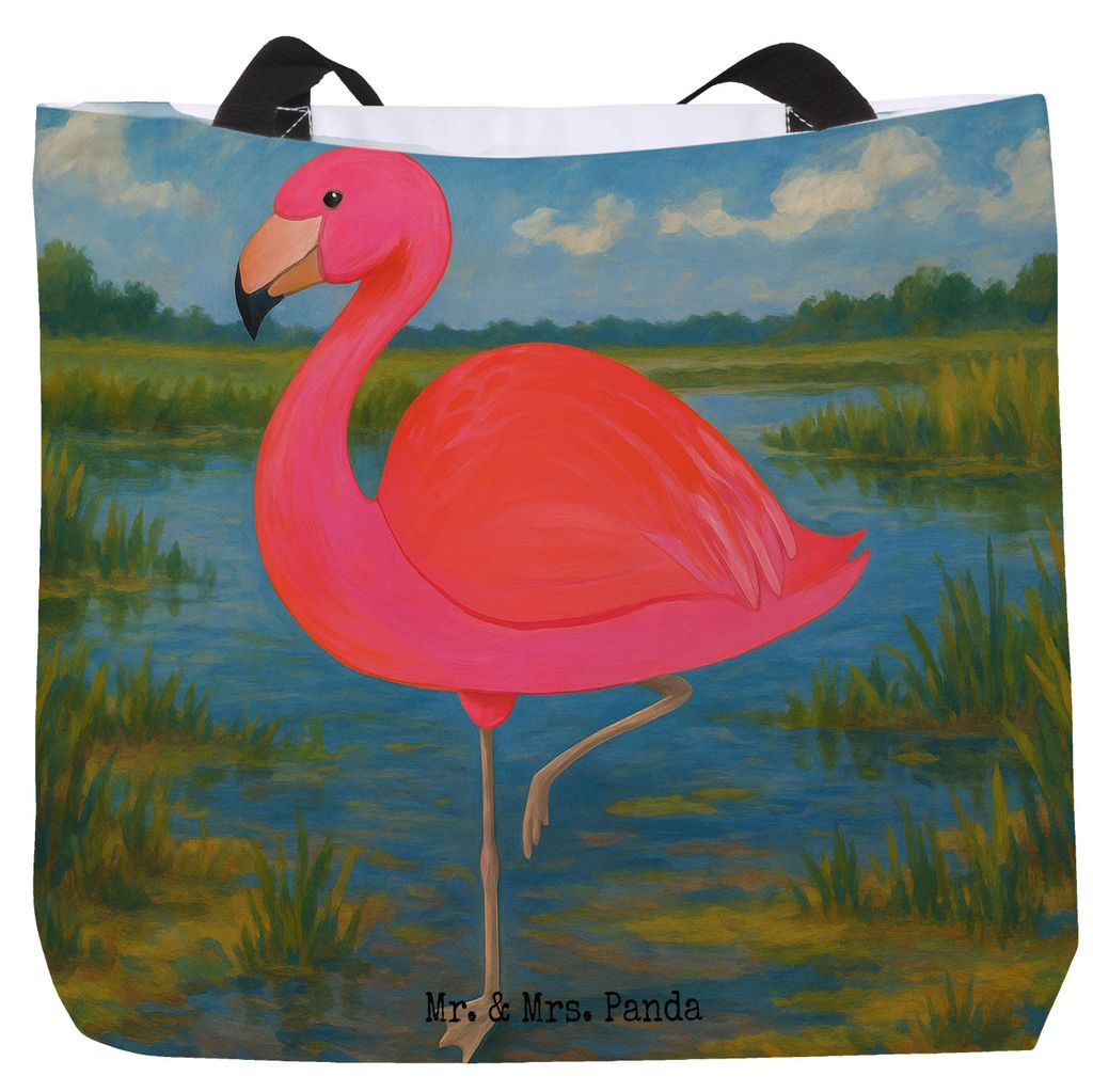 Mr. & Mrs. Panda Reisetasche Flamingo Classic Design - Weiß - Geschenk, Laptoptasche, Freundin, Schultasche, Rosa, Prächtig, Tote Bag, Tasche, St...