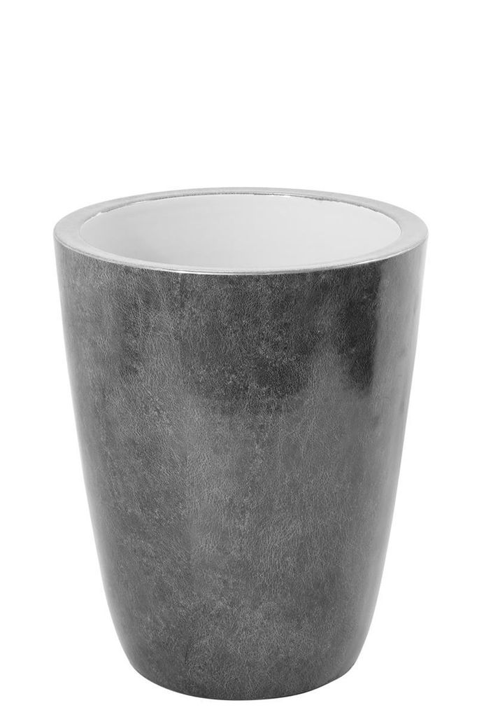 Fink Vase Melua grau, silberfarben Porzellan Höhe 37 cm