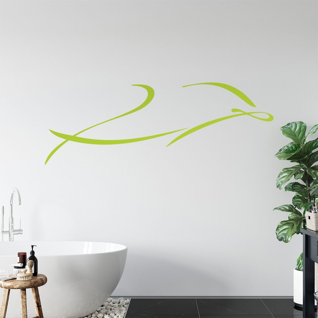 Delfin Linien - Delfine Wandtattoo in 6 Größen - Wandaufkleber Wall Sticker - Dekoration, Küche, Wohnzimmer, Schlafzimmer, Badezimmer