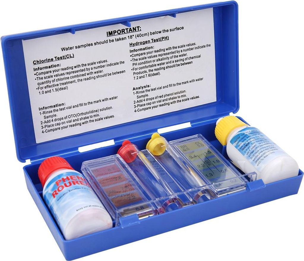 PH-Chlor-Wasserqualitätstestkit Schwimmbad-Tester Wasser-Testbox