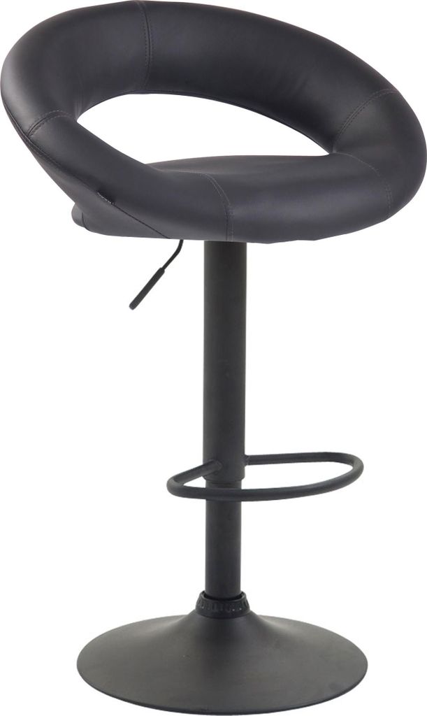 Barhocker MEKIM - Kunstleder Grau 53x47x80 cm Schwarz | Barstuhl Höhenverstellbar Mit Lehne Drehbar Tresenhocker Tresenstuhl Kneipenhocker