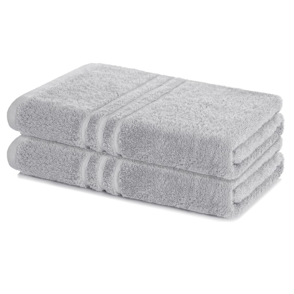 Lavea 2er Set Badetuch 100 x 150 cm Baumwolle, saugstarkes Duschtuch groß, Frottier Elena, Duschhandtuch, weich, waschbar 60 °C, trocknergeeign...