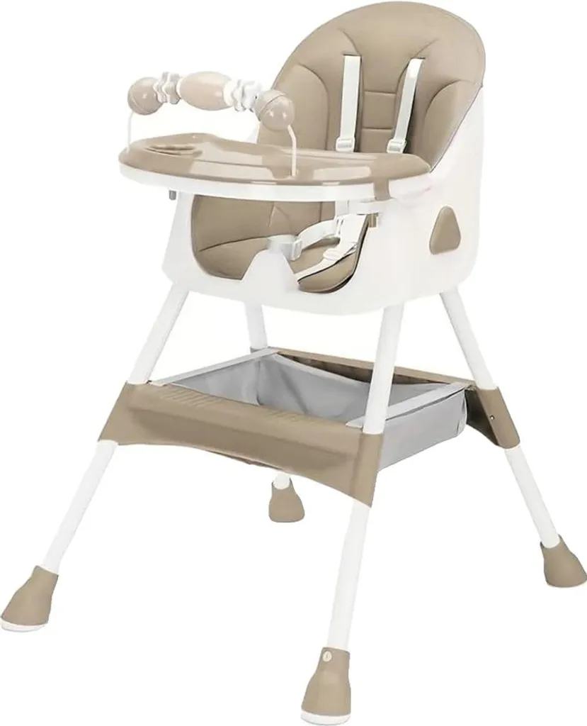 Seggiolone Pappa 3 in 1 Kaki | Design Evolutivo con Imbracatura 5 Punti