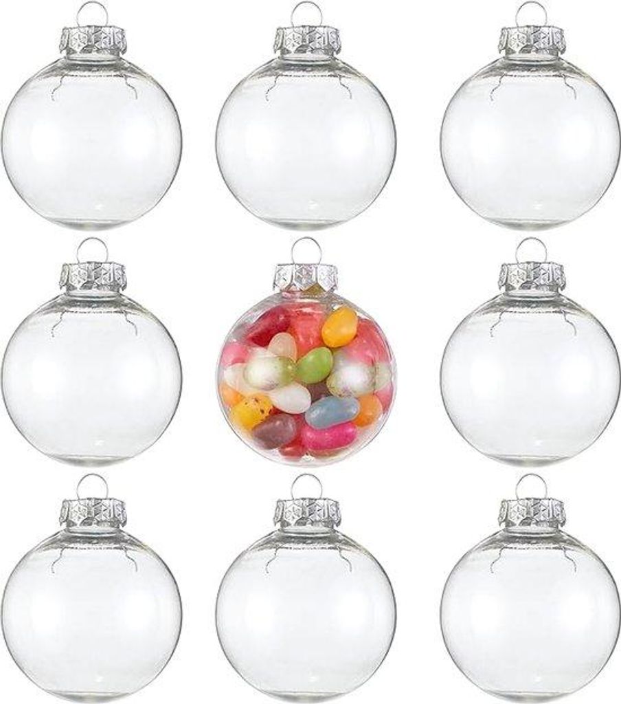 Weihnachtskugeln 6cm transparent zum Füllen und Dekorieren