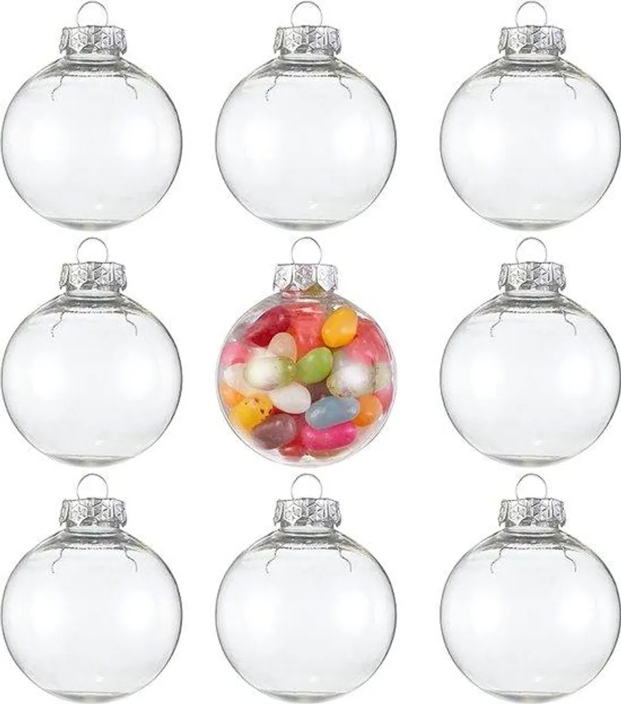 Boules de Noël transparentes à remplir 6 cm pour décoration DIY et fêtes