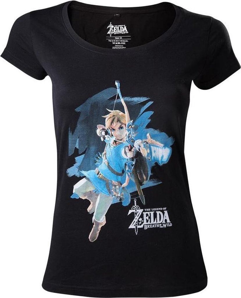 Zelda Breath of the Wild Damen T-Shirt Link L Schwarz Produktbild 