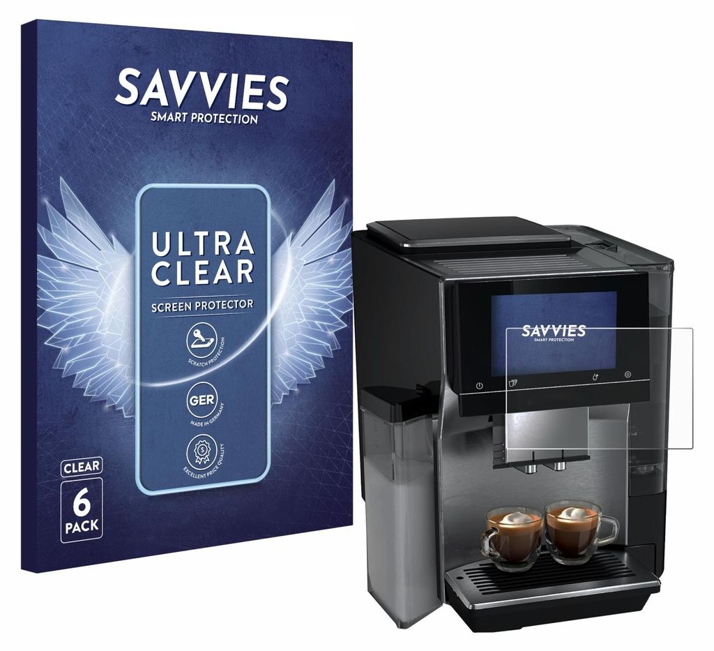 6x Für Siemens EQ700 Schutzfolie Savvies Displayschutz Display Schutz Folie Klar Transparent