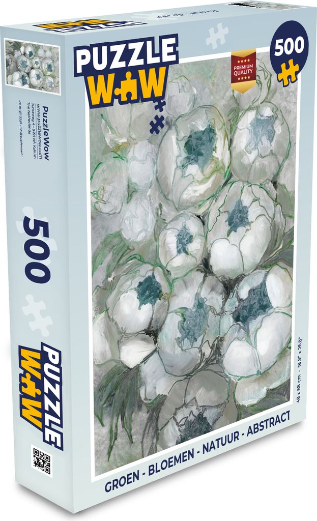 MuchoWow Puzzle 500 Teile Grün - Blumen - Natur - Abstrakt - Denken - Spiel - Toy
