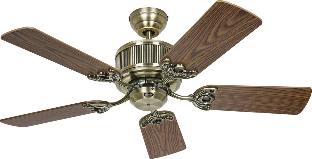 Ventilateur de plafond basse consommation 103 cm et bois Laiton antique