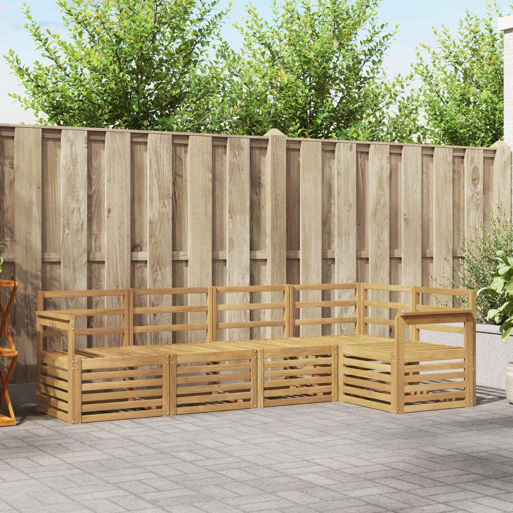 Möbel Outdoor-Sofagarnitur 5 pcs Weiß 247 x 128,5 x 73 cm - Gartensofas CC170