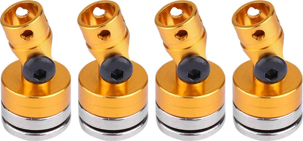 4PCS Aluminium Magnetic Stealth Invisible Body Post Mount für SCX10 4WD 1:10 RC Car Gelb