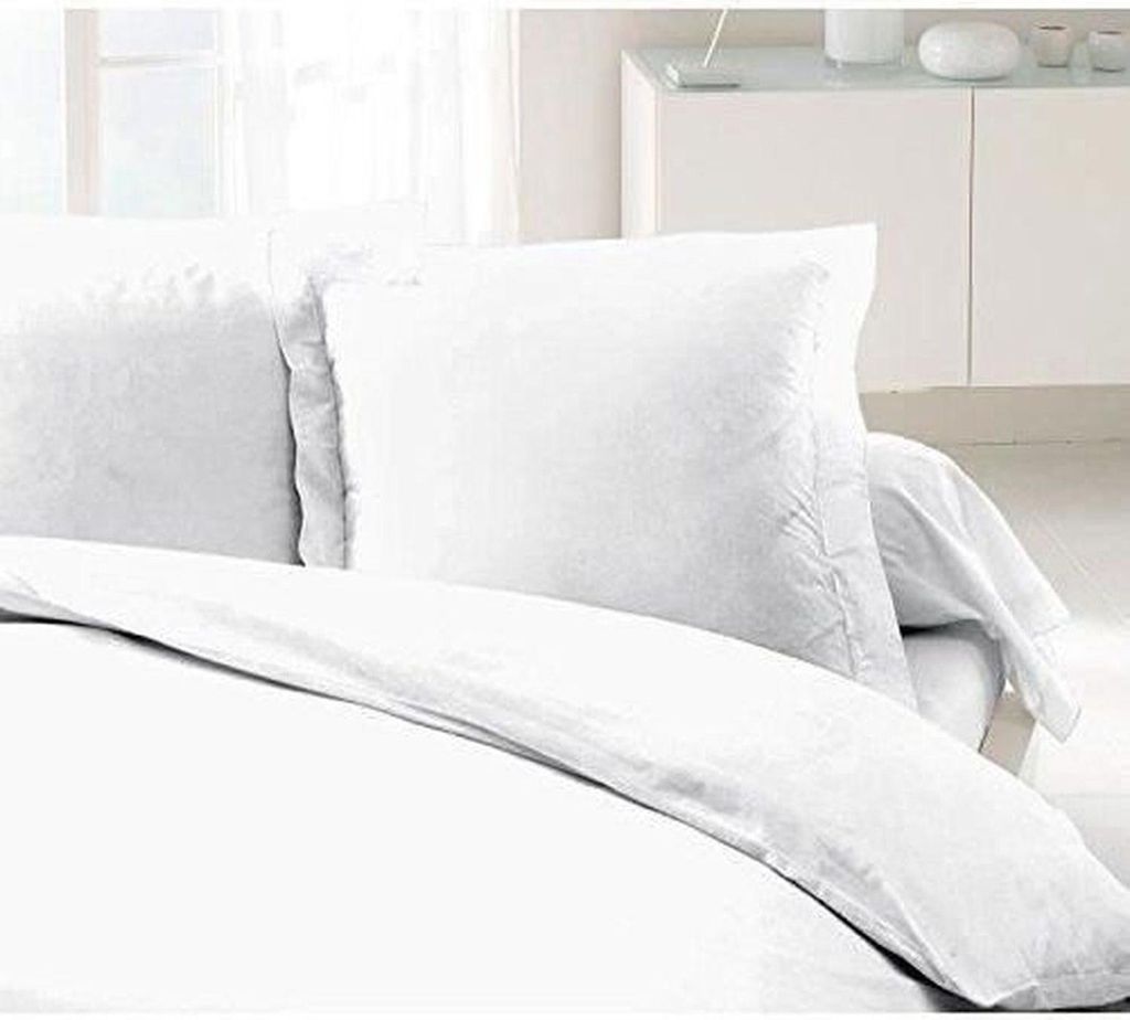 2 Kissenbezüge, 100 % Baumwolle, 63 x 63 cm, weiß