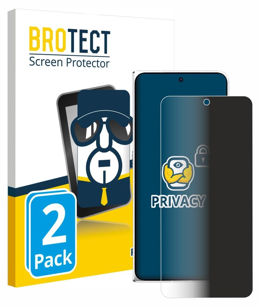 2x BROTECT Sichtschutzfolie für Oppo Find N6 Anti-Spy Privacy Sichtschutz Blickschutz Folie Blaulicht-Schutz