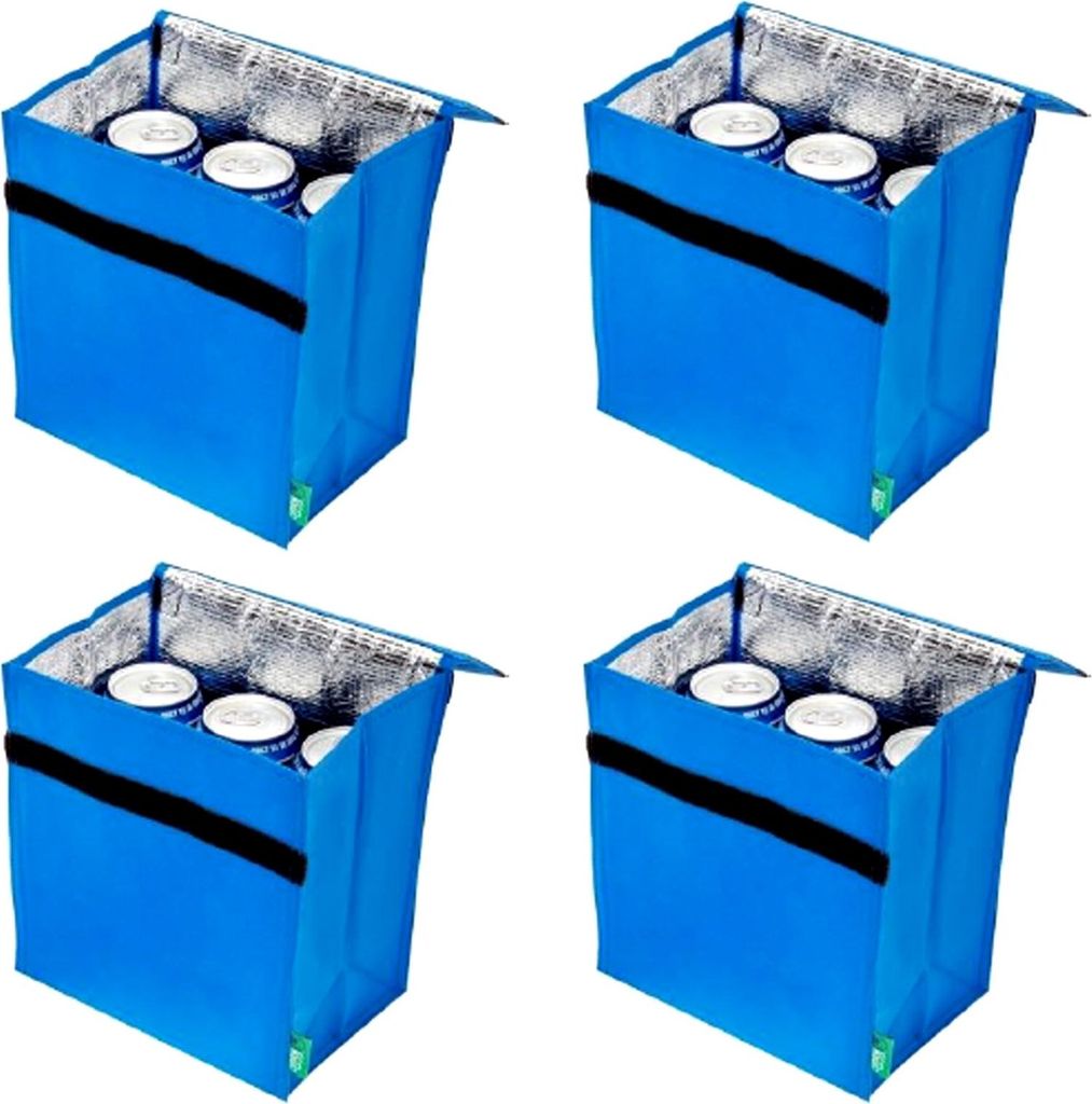 4er Set Mini Kühltasche Isoliert Blau Für 6 Dosen | Produktbild 