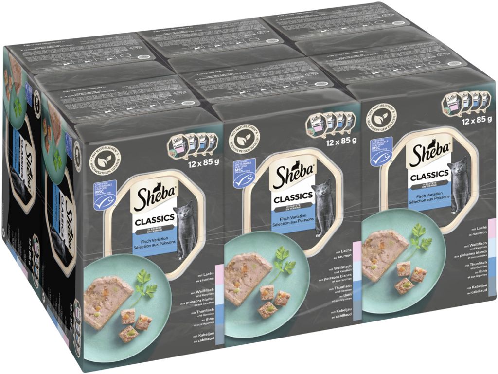 Sheba Schale Classics In Pastete Mit Geflügel Cocktail 85g