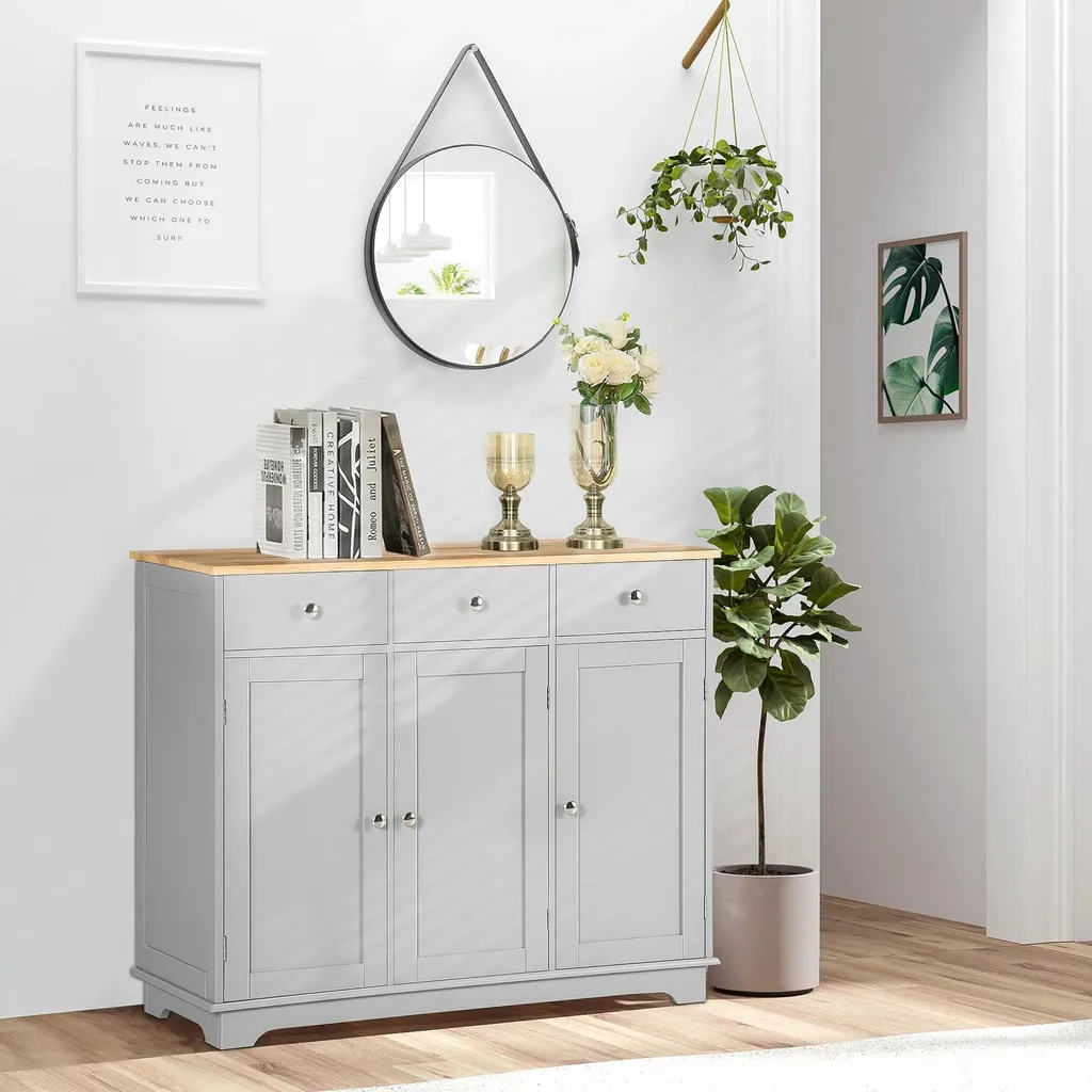 Meuble de Rangement Buffet Gris Clair 101 cm pour Optimiser l'Espace - 2