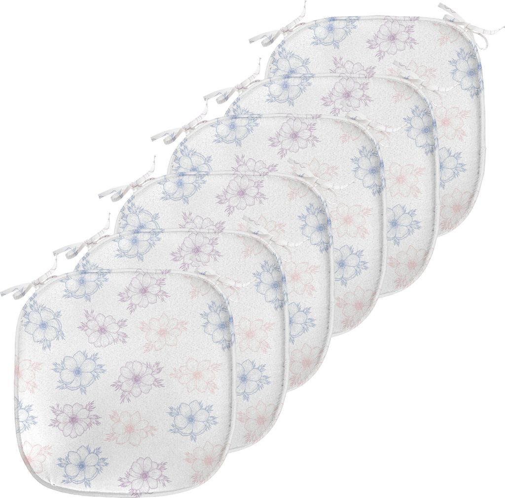 ABAKUHAUS Windröschen Polster für Esszimmerstühle, Braut Corsage, Dekoratives wasserfestes Kissen mit Riemen für Küchensitze, 40 cm x 40 cm-6e...